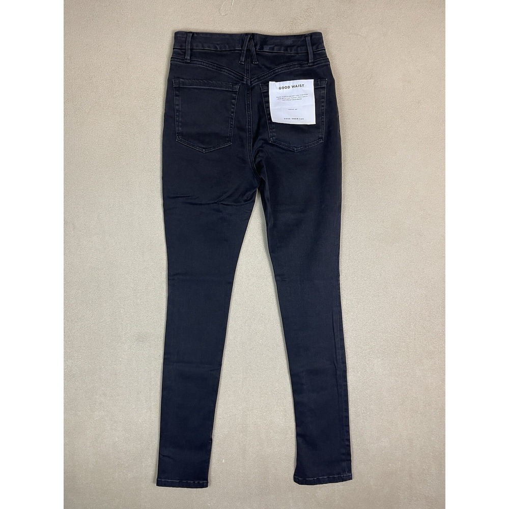 Good American Jeans Womens 6/28 Good Waist Skinny Black Side Slit NEW - Picture 12 of 13